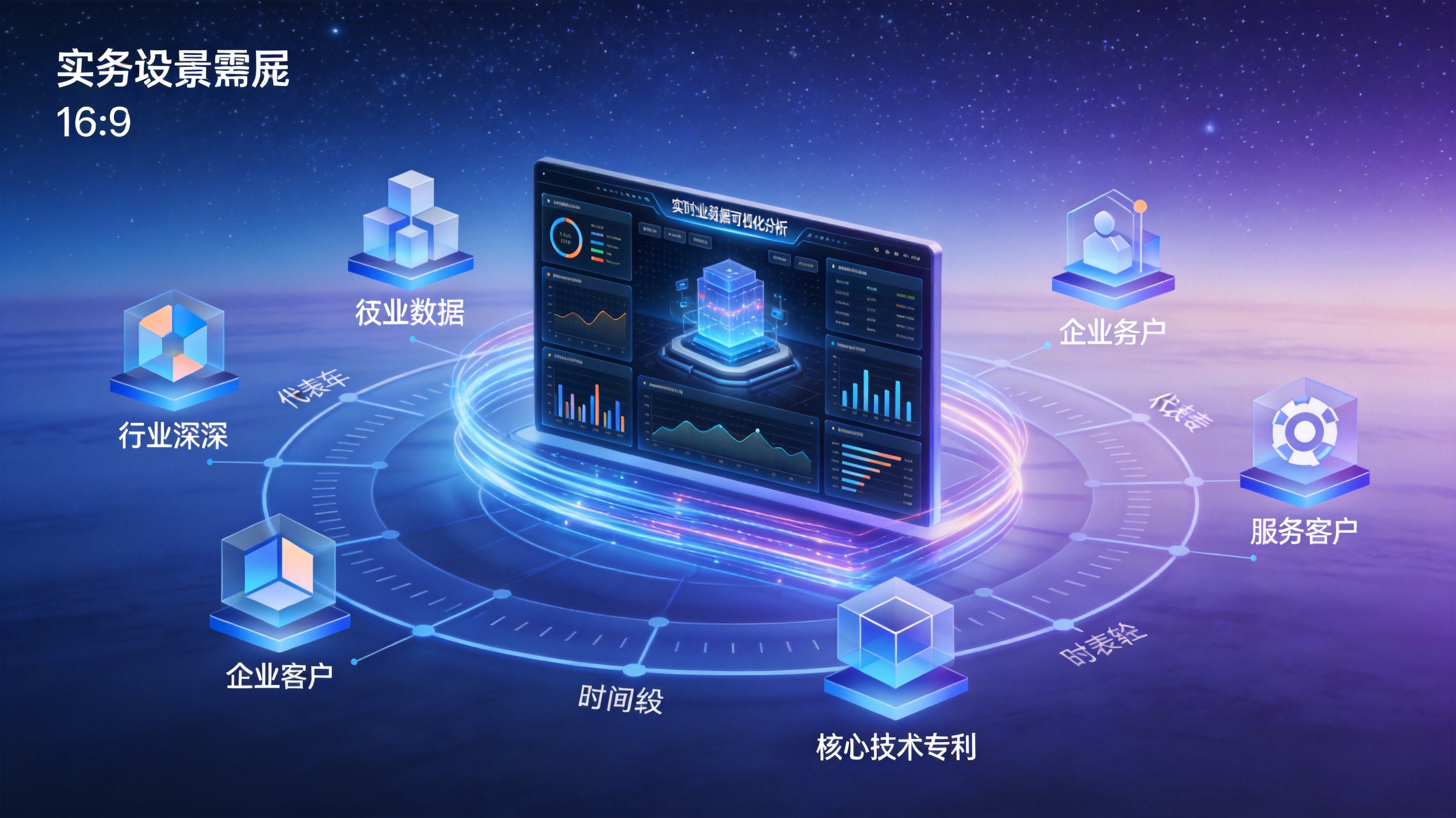 星空中国企业数据管理平台界面，展示实时业务数据可视化分析